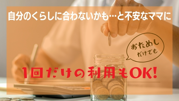 1回だけのお試しもOK