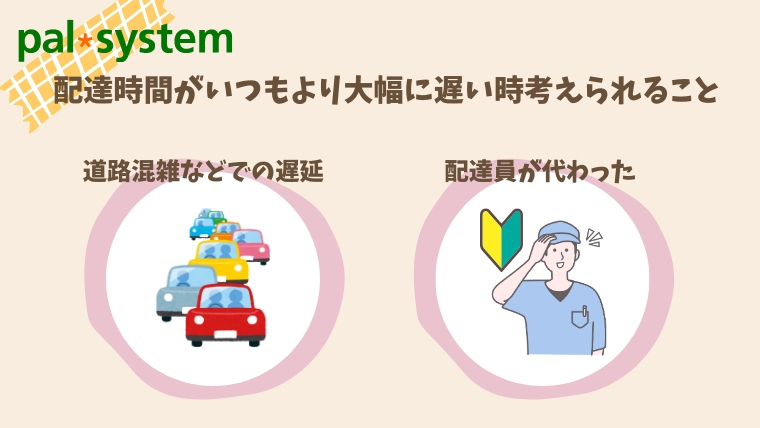 配達時間が遅い時考えられること